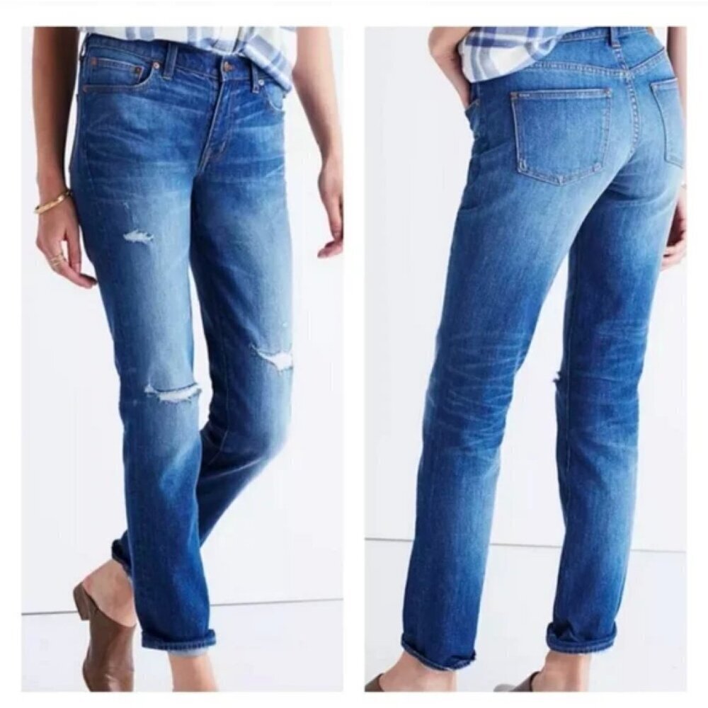 Madewell Size 27 The Slim Boyjean in Brinville Wash: Rip and Repair Edition